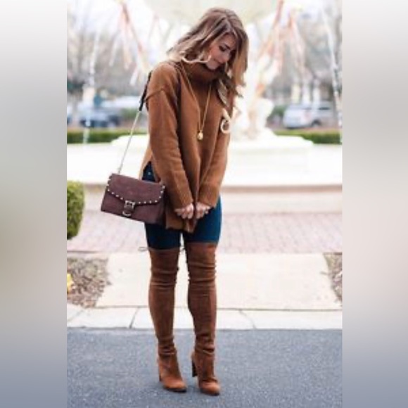 TOP Moda Shoes - New Women Fashion Stretchy Pull On Over the Knee Thigh High Chunky Heel Boot